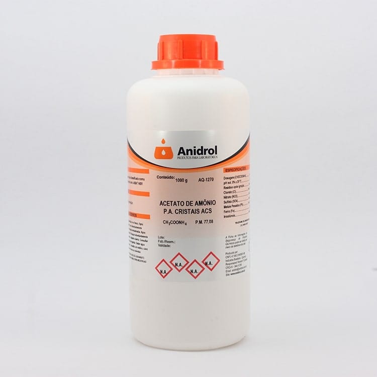 Acetato de Amônio Cristais P.A ACS – PAP.A-1270